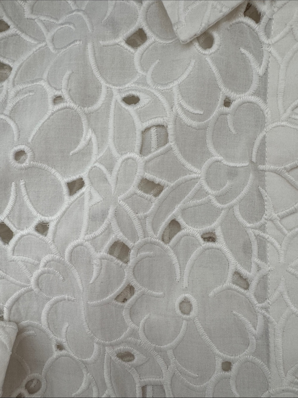 Simkhai White Floral Eyelet Button-Down Shirt - Picture 3 of 3
